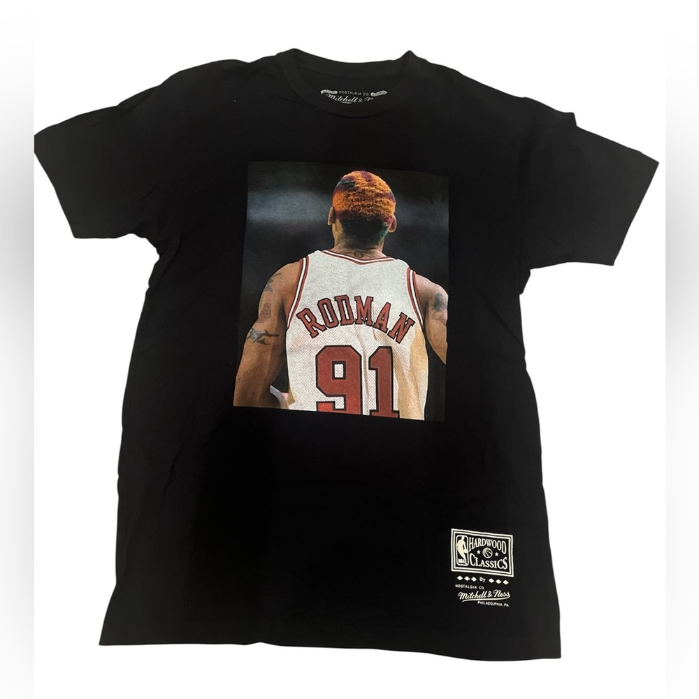 Men's Dennis Rodman Black Chicago Bulls Retired Player T-Shirt